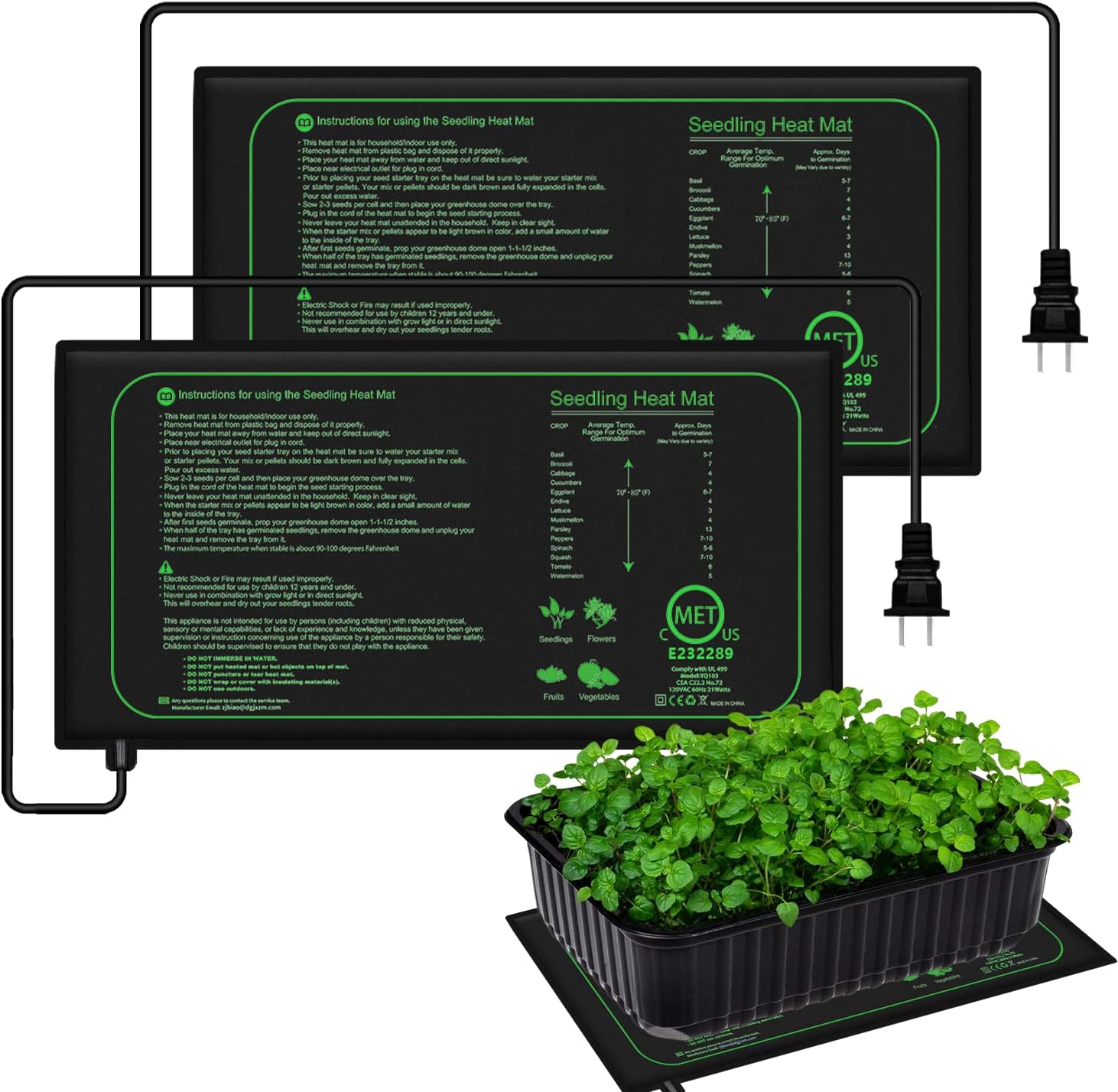 Plant Growth Regulator - Tapis chauffant pour semis, 10/25/50CM, pour